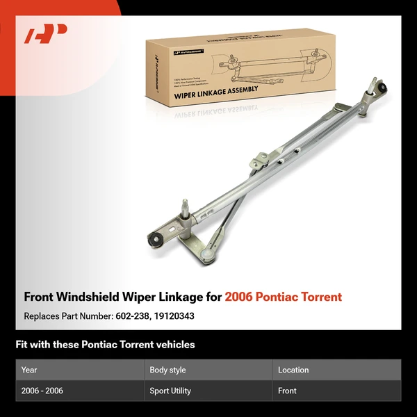 Front Windshield Wiper Linkage for 2006 Pontiac Torrent