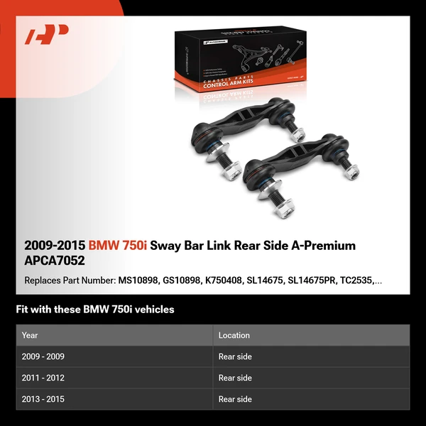 2009-2015 BMW 750i Sway Bar Link Rear Side A-Premium APCA7052