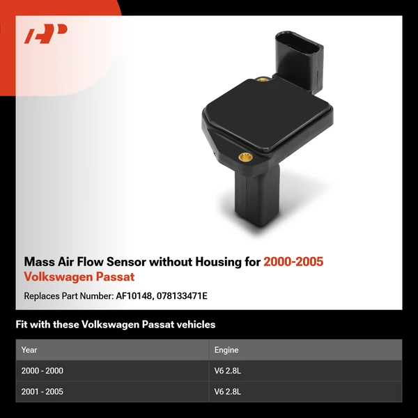 Mass Air Flow Sensor without Housing for 2000-2005 Volkswagen Passat
