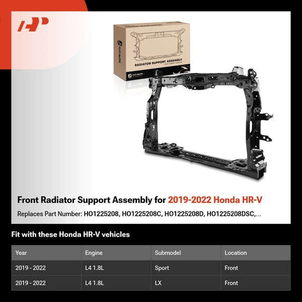 Front Radiator Support Assembly for 2019-2022 Honda HR-V