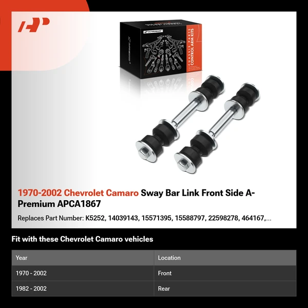 1970-2002 Chevrolet Camaro Sway Bar Link Front Side A-Premium APCA1867