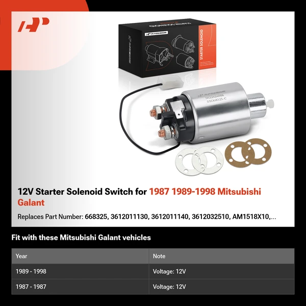 12V Starter Solenoid Switch for 1987 1989-1998 Mitsubishi Galant