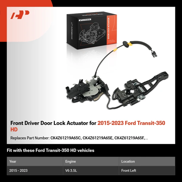 Front Driver Door Lock Actuator for 2015-2023 Ford Transit-350 HD