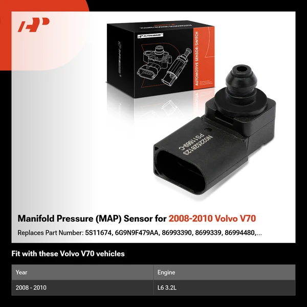 Manifold Pressure (MAP) Sensor for 2008-2010 Volvo V70