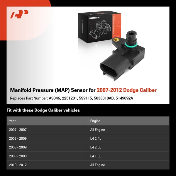 Manifold Pressure (MAP) Sensor for 2007-2012 Dodge Caliber