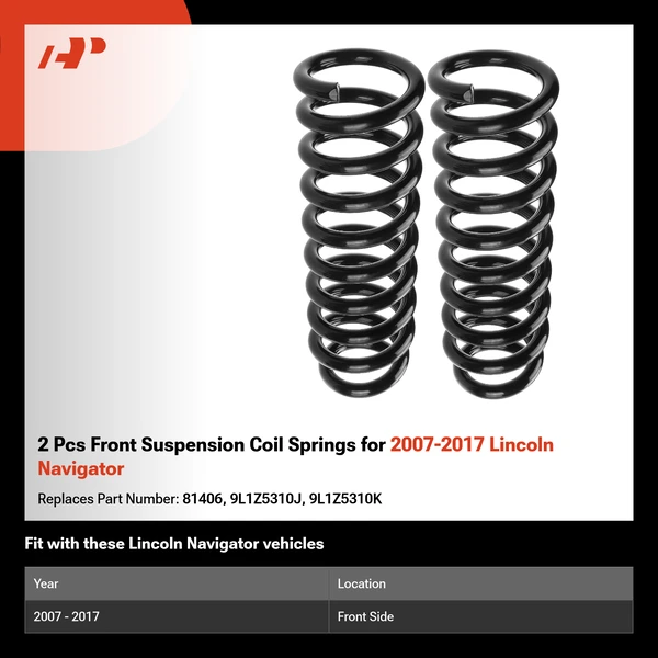 2 Pcs Front Suspension Coil Springs for 2007-2017 Lincoln Navigator