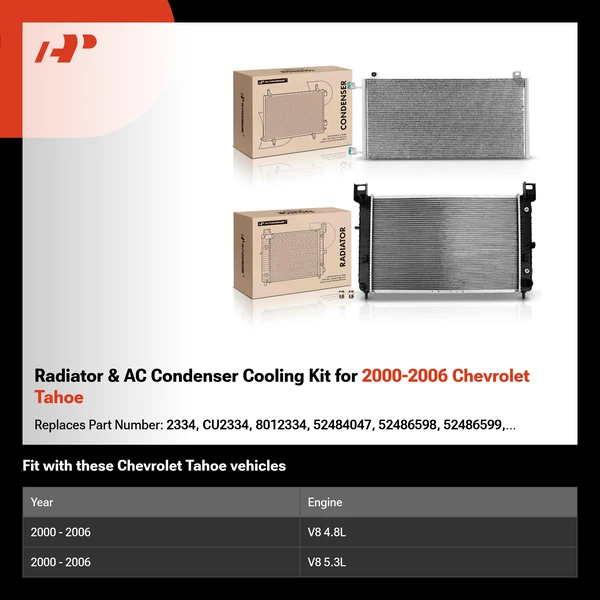 Radiator & AC Condenser Cooling Kit for 2000-2006 Chevrolet Tahoe