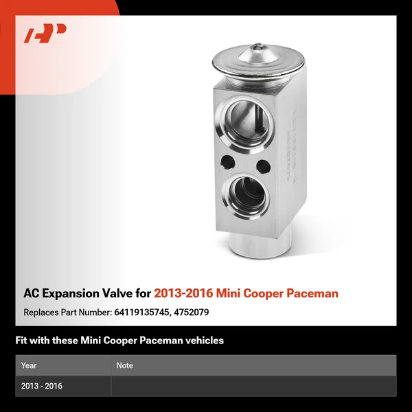 AC Expansion Valve for 2013-2016 Mini Cooper Paceman
