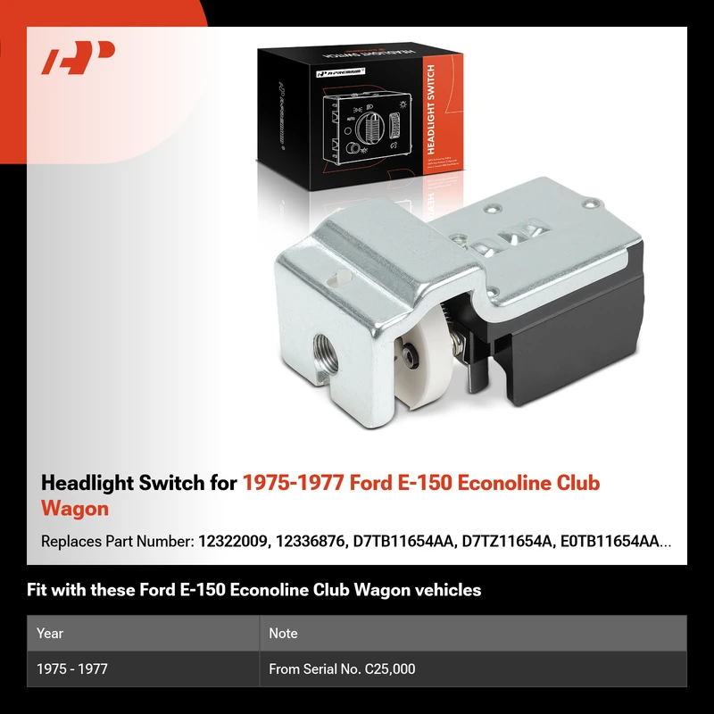 Headlight Switch for 1975-1977 Ford E-150 Econoline Club Wagon