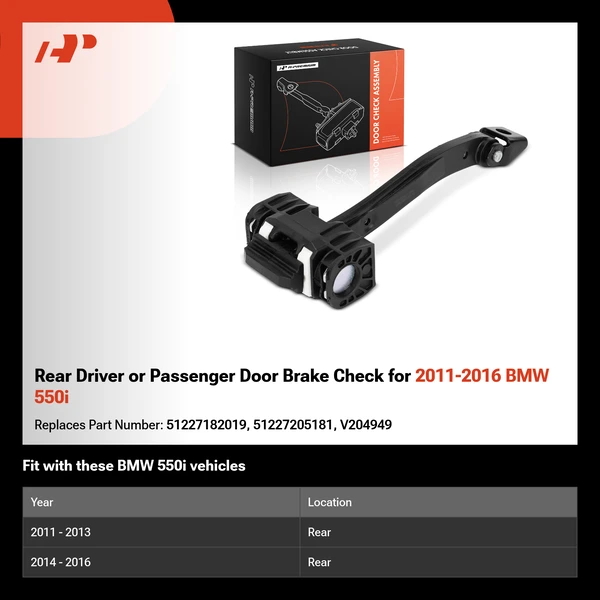 Rear Driver or Passenger Door Brake Check for 2011-2016 BMW 550i