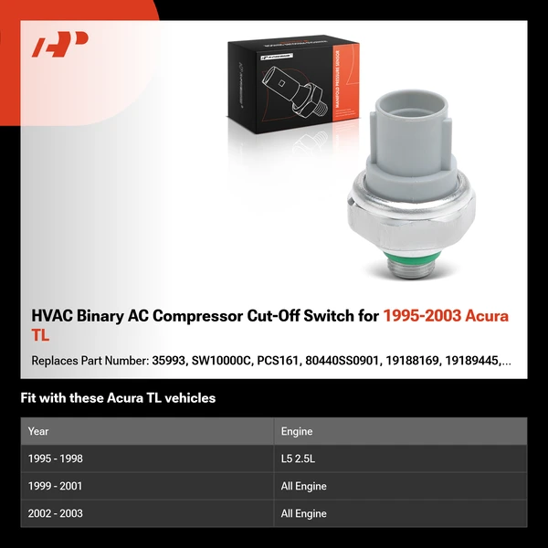 HVAC Binary AC Compressor Cut-Off Switch for 1995-2003 Acura TL