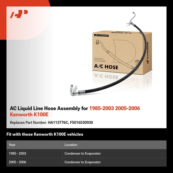 AC Liquid Line Hose Assembly for 1985-2003 2005-2006 Kenworth K100E