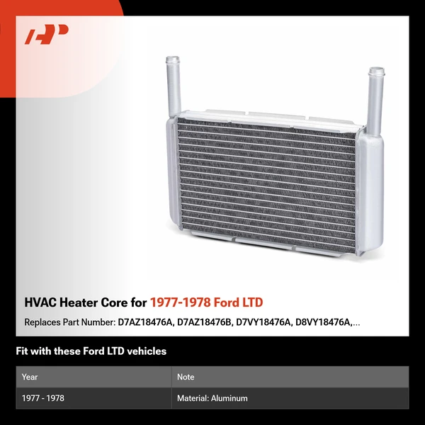 HVAC Heater Core for 1977-1978 Ford LTD