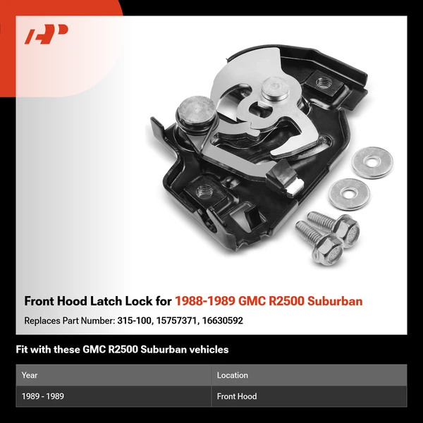 Front Hood Latch Lock for 1988-1989 GMC R2500 Suburban