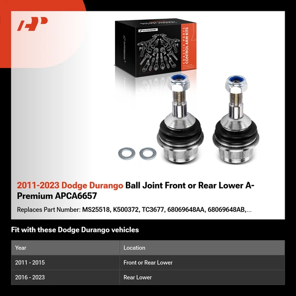 2011-2023 Dodge Durango Ball Joint Front or Rear Lower A-Premium APCA6657