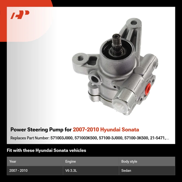 Power Steering Pump for 2007-2010 Hyundai Sonata