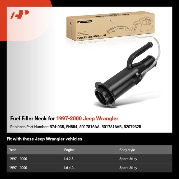 Fuel Filler Neck for 1997-2000 Jeep Wrangler
