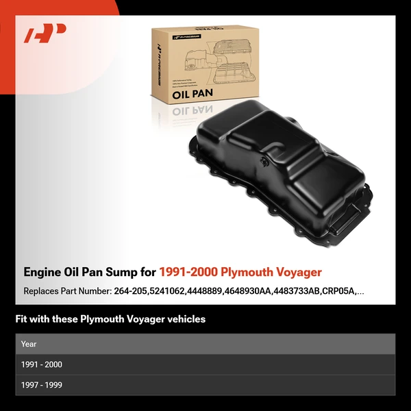 Engine Oil Pan Sump for 1991-2000 Plymouth Voyager