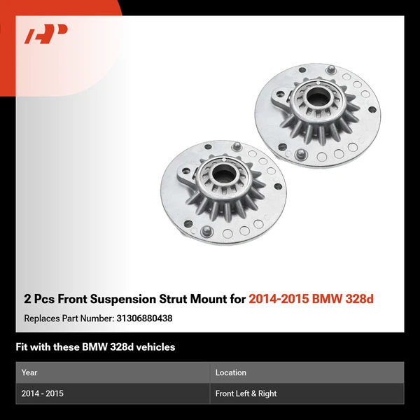 2 Pcs Front Suspension Strut Mount for 2014-2015 BMW 328d