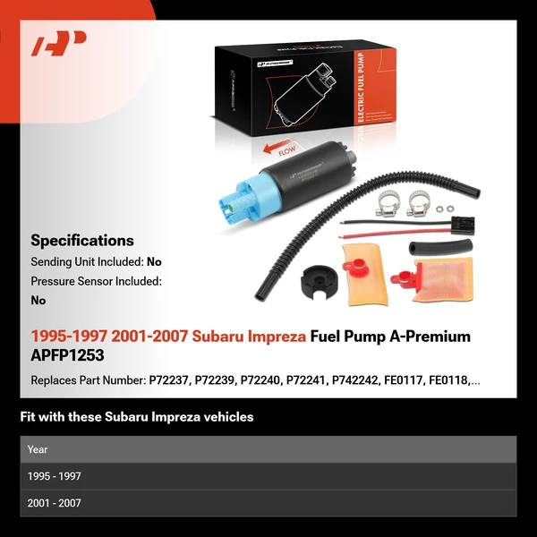 1995-1997 2001-2007 Subaru Impreza Fuel Pump A-Premium APFP1253
