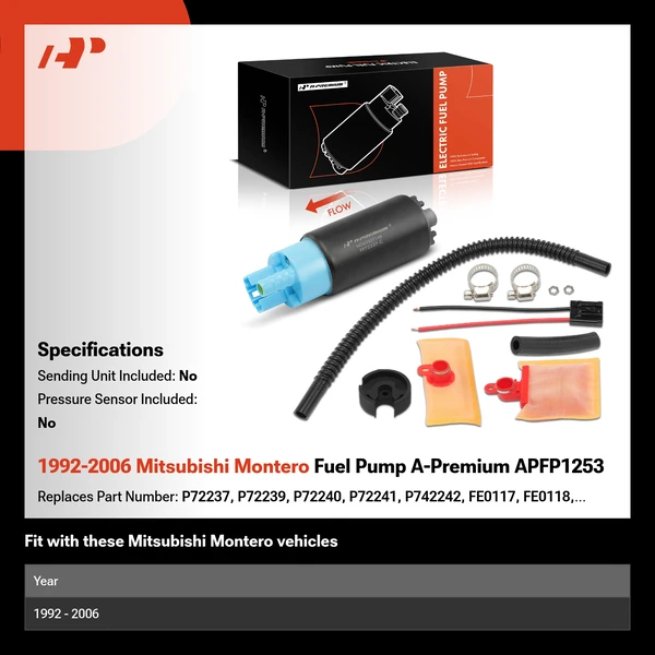 1992-2006 Mitsubishi Montero Fuel Pump A-Premium APFP1253