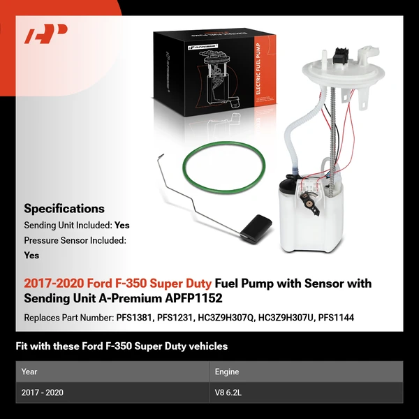 2017-2020 Ford F-350 Super Duty Fuel Pump with Sensor with Sending Unit A-Premium APFP1152