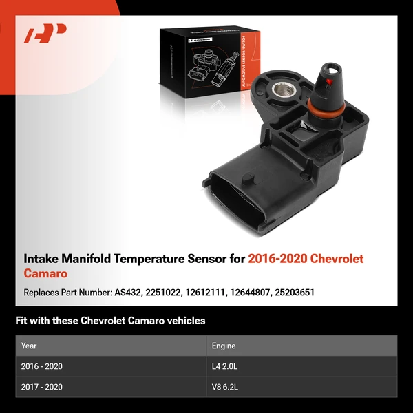 Intake Manifold Temperature Sensor for 2016-2020 Chevrolet Camaro
