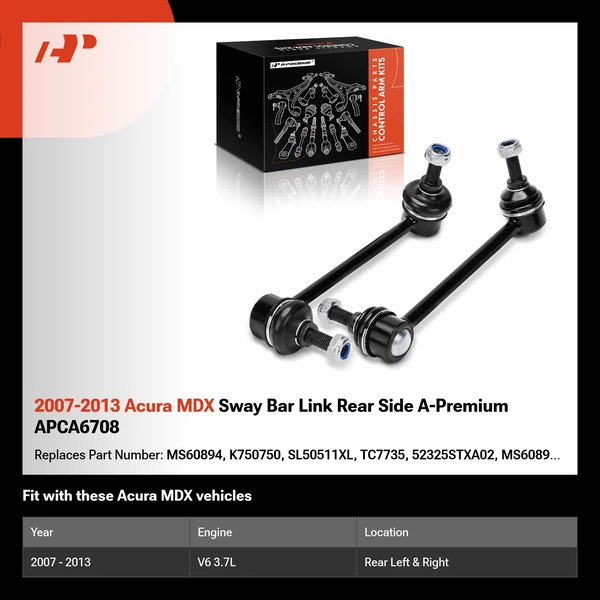 2007-2013 Acura MDX Sway Bar Link Rear Side A-Premium APCA6708