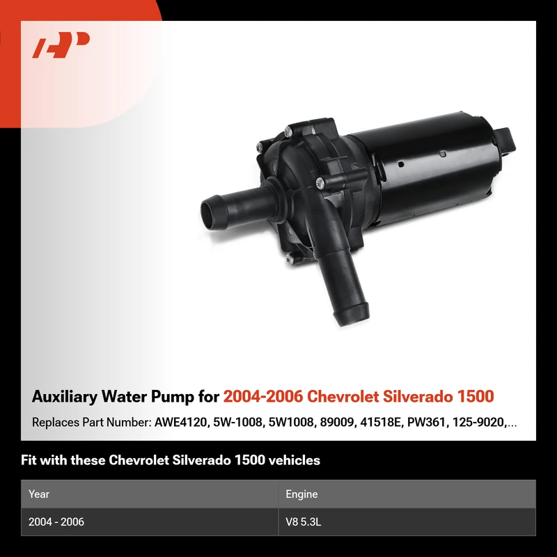 Auxiliary Water Pump for 2004-2006 Chevrolet Silverado 1500