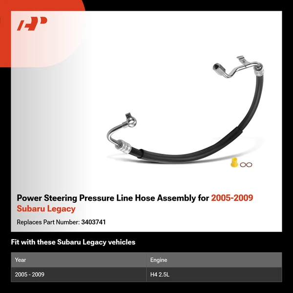 Power Steering Pressure Line Hose Assembly for 2005-2009 Subaru Legacy