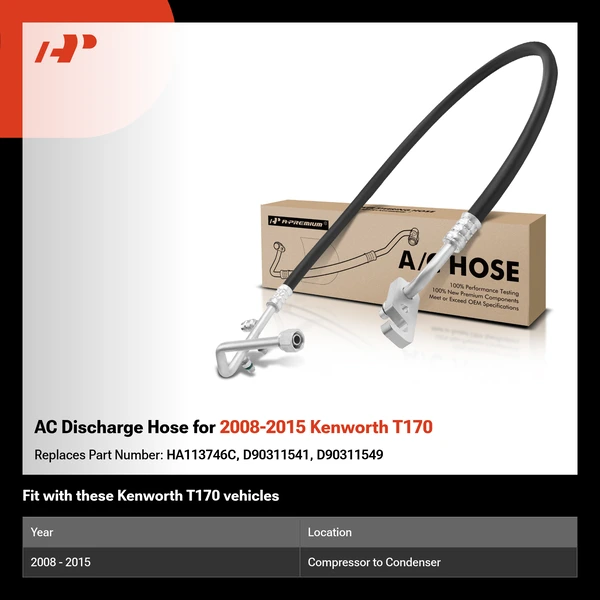 AC Discharge Hose for 2008-2015 Kenworth T170