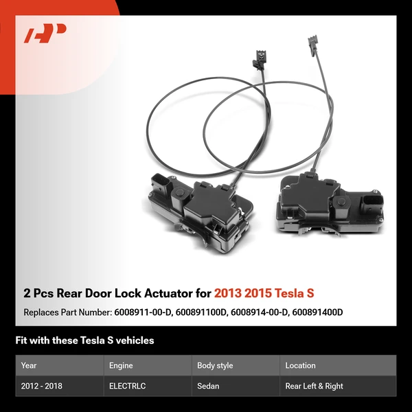 2 Pcs Rear Door Lock Actuator for 2013 2015 Tesla S