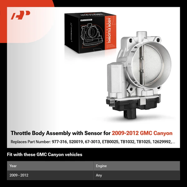 Throttle Body Assembly with Sensor for 2009-2012 GMC Canyon