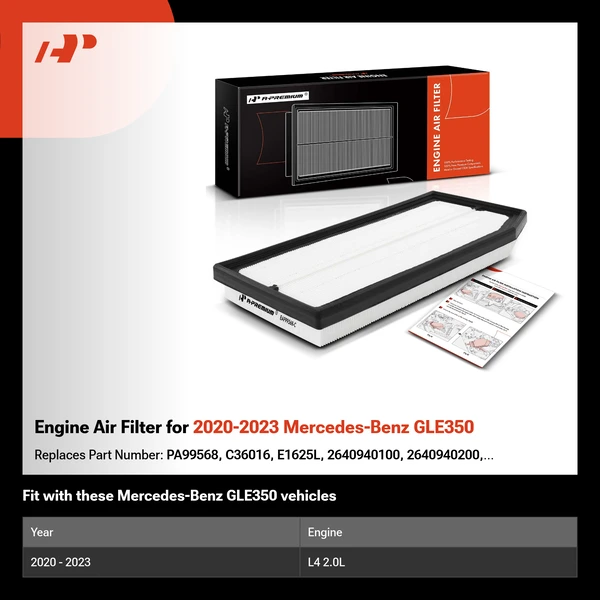 Engine Air Filter for 2020-2023 Mercedes-Benz GLE350