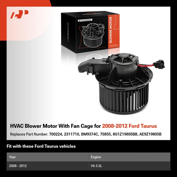 HVAC Blower Motor With Fan Cage for 2008-2012 Ford Taurus