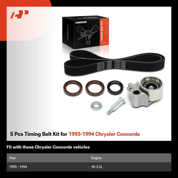 5 Pcs Timing Belt Kit for 1993-1994 Chrysler Concorde