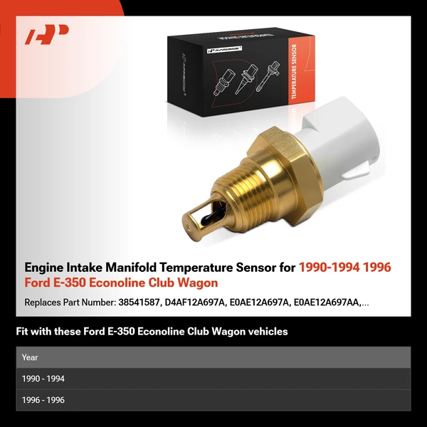 Engine Intake Manifold Temperature Sensor for 1990-1994 1996 Ford E-350 Econoline Club Wagon