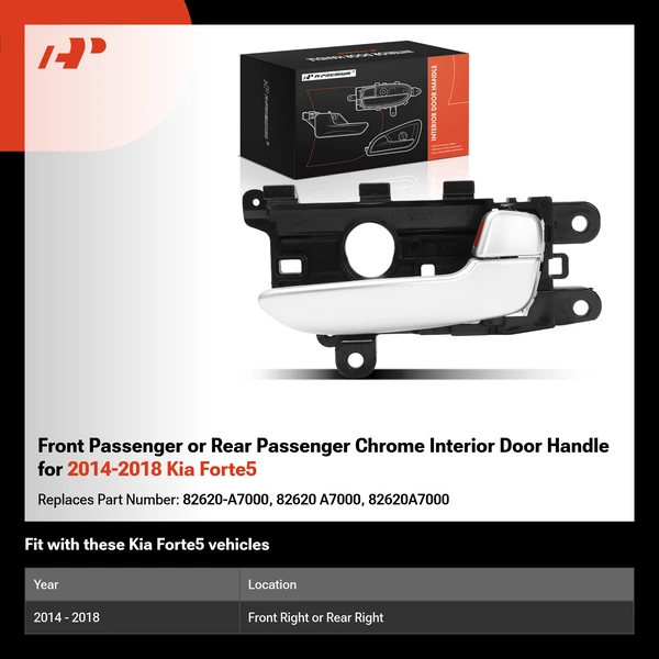 Front Passenger or Rear Passenger Chrome Interior Door Handle for 2014-2018 Kia Forte5