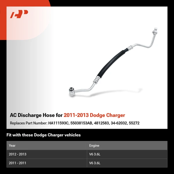 AC Discharge Hose for 2011-2013 Dodge Charger