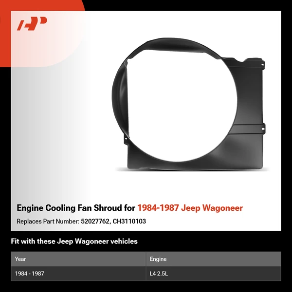 Engine Cooling Fan Shroud for 1984-1987 Jeep Wagoneer