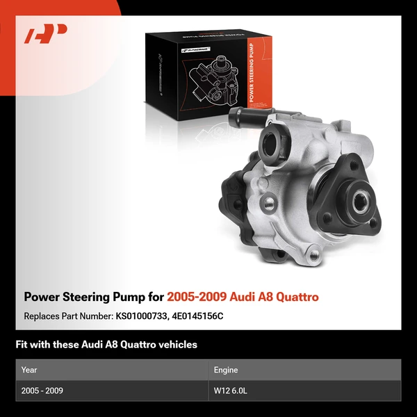 Power Steering Pump for 2005-2009 Audi A8 Quattro