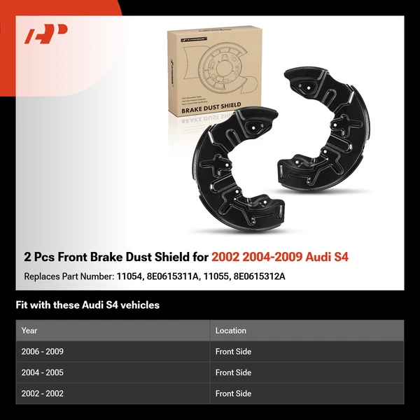 2 Pcs Front Brake Dust Shield for 2002 2004-2009 Audi S4