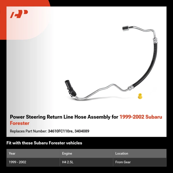 Power Steering Return Line Hose Assembly for 1999-2002 Subaru Forester