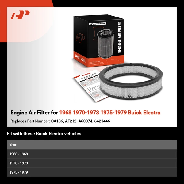 Engine Air Filter for 1968 1970-1973 1975-1979 Buick Electra