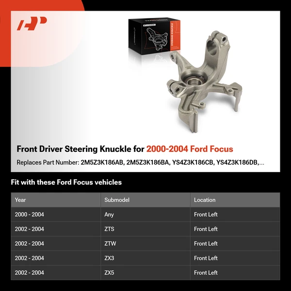 Front Driver Steering Knuckle for 2000-2004 Ford Focus