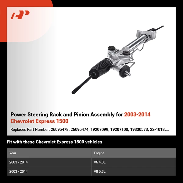Power Steering Rack and Pinion Assembly for 2003-2014 Chevrolet Express 1500