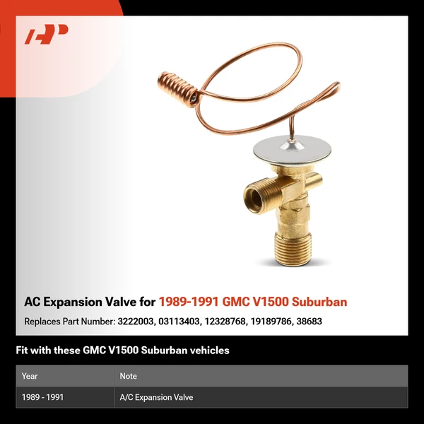 AC Expansion Valve for 1989-1991 GMC V1500 Suburban