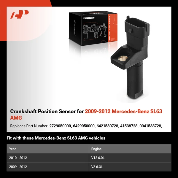 Crankshaft Position Sensor for 2009-2012 Mercedes-Benz SL63 AMG