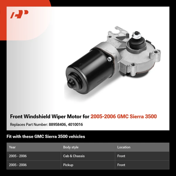 Front Windshield Wiper Motor for 2005-2006 GMC Sierra 3500