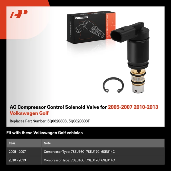 AC Compressor Control Solenoid Valve for 2005-2007 2010-2013 Volkswagen Golf